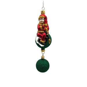 Patricia Breen Jingles the Elf Red Suit Green Ball Christmas Holiday Ornament
